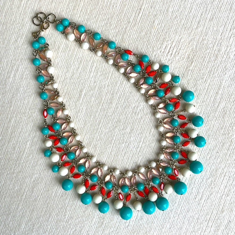 Banana Republic statement necklace turquoise coral